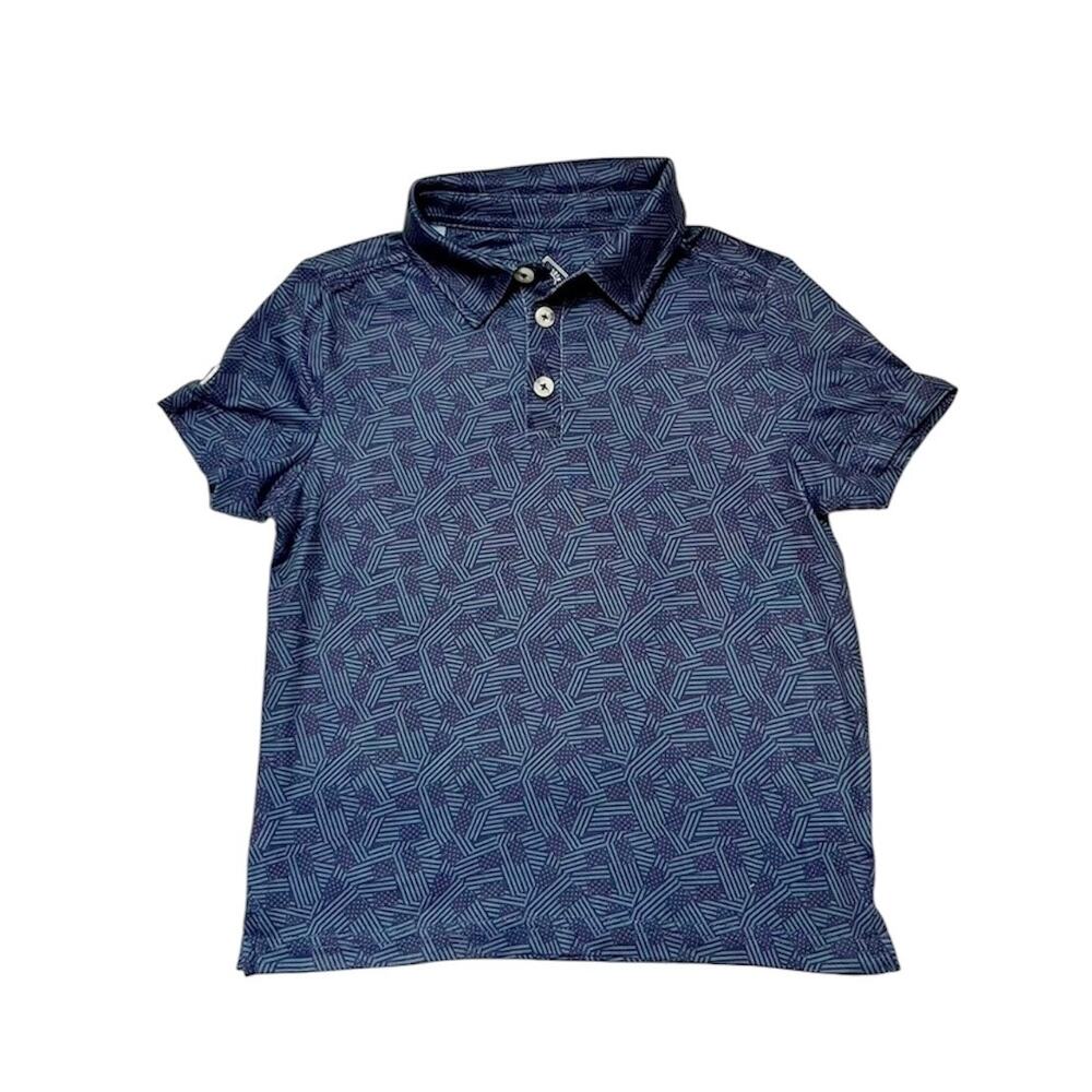 Burlebo Stars & Stripes Flag Performance Polo Shirt Size 4T